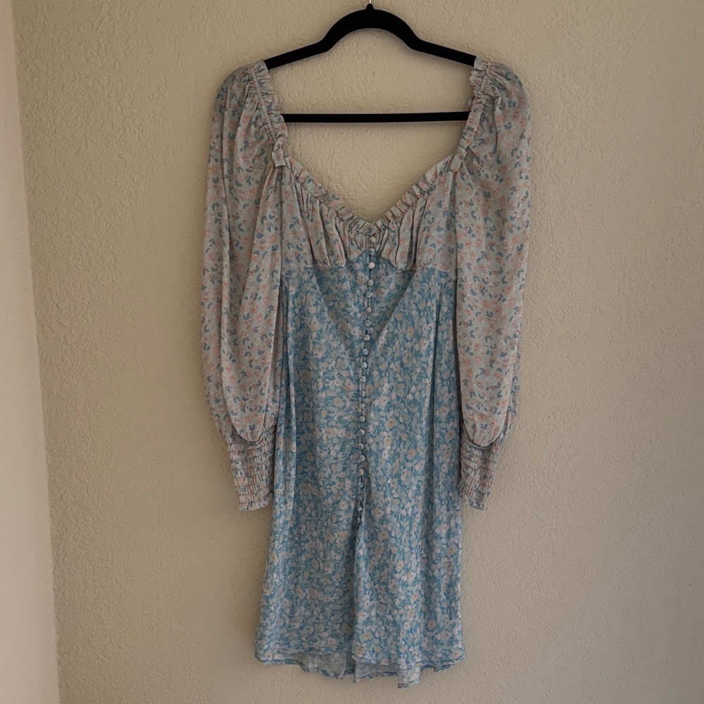 RIXO Floral Long Sleeve Dress